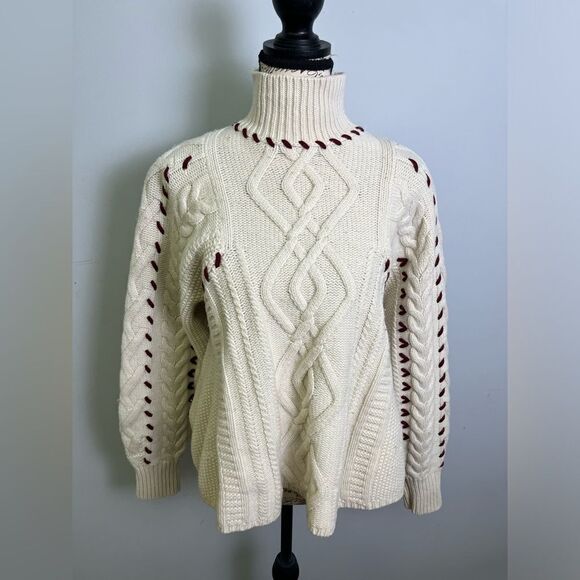 BA&SH
Eba Cable Knit Wool Blend Sweater Size M - Picture 3 of 11